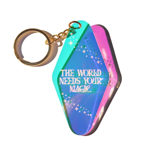 Magic Keychain, Cool Keychain, Aesthetic Keychain, Holographic Keychain, Keychains, Motel Keychain, Gifts Under 30, Gifts for Her, Charm