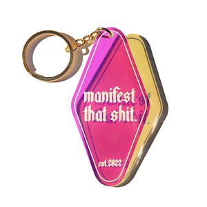 Manifest That Shit Manifestation Affirmations Cool Keychain - Etsy