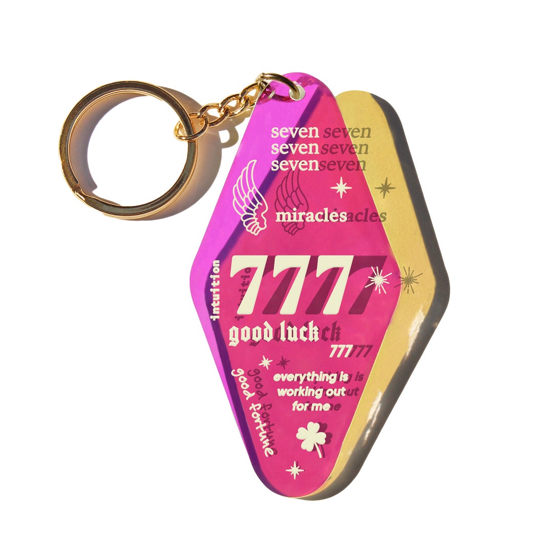 777 Keychain, 777, Cool Keychain, Aesthetic Keychain, Holographic
