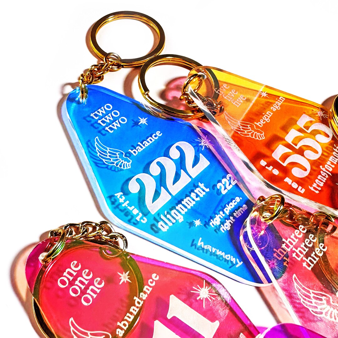Keychain, 222, Cool Keychain, Aesthetic Keychain, Holographic Keychain