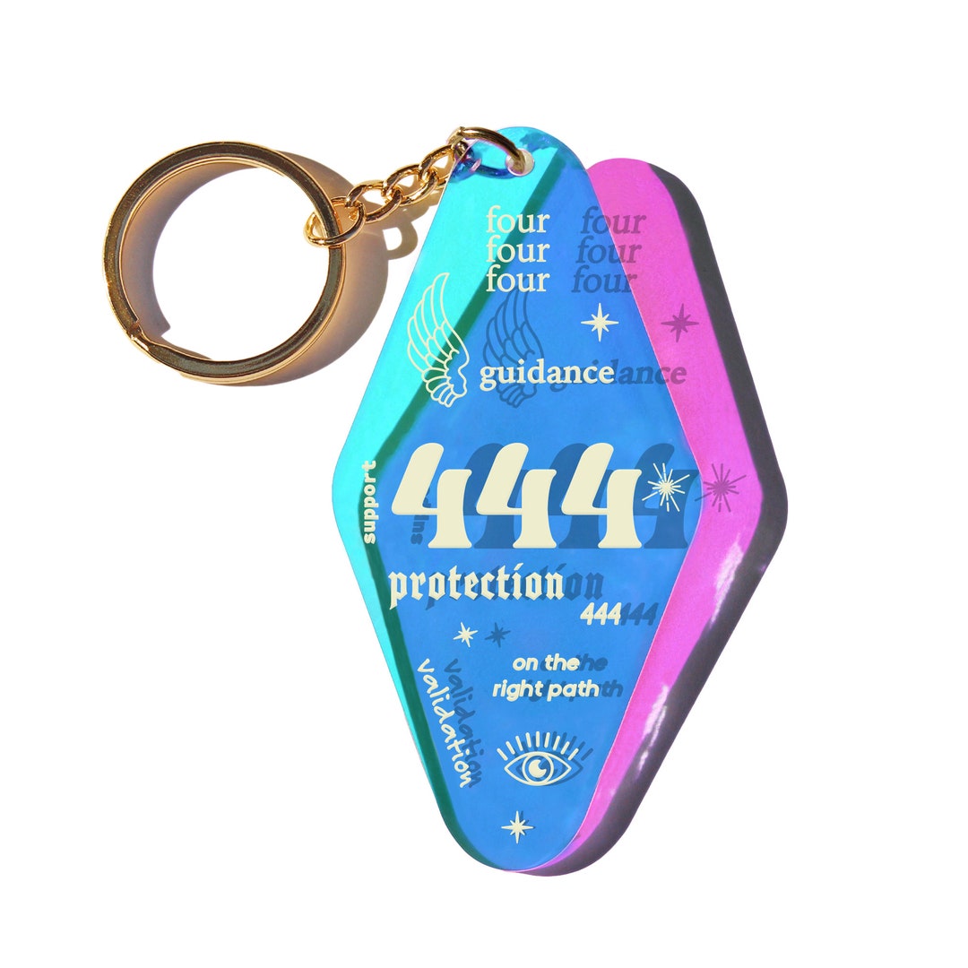444 Keychain, 444, Cool Keychain, Aesthetic Keychain, Holographic Keychain, Affirmation