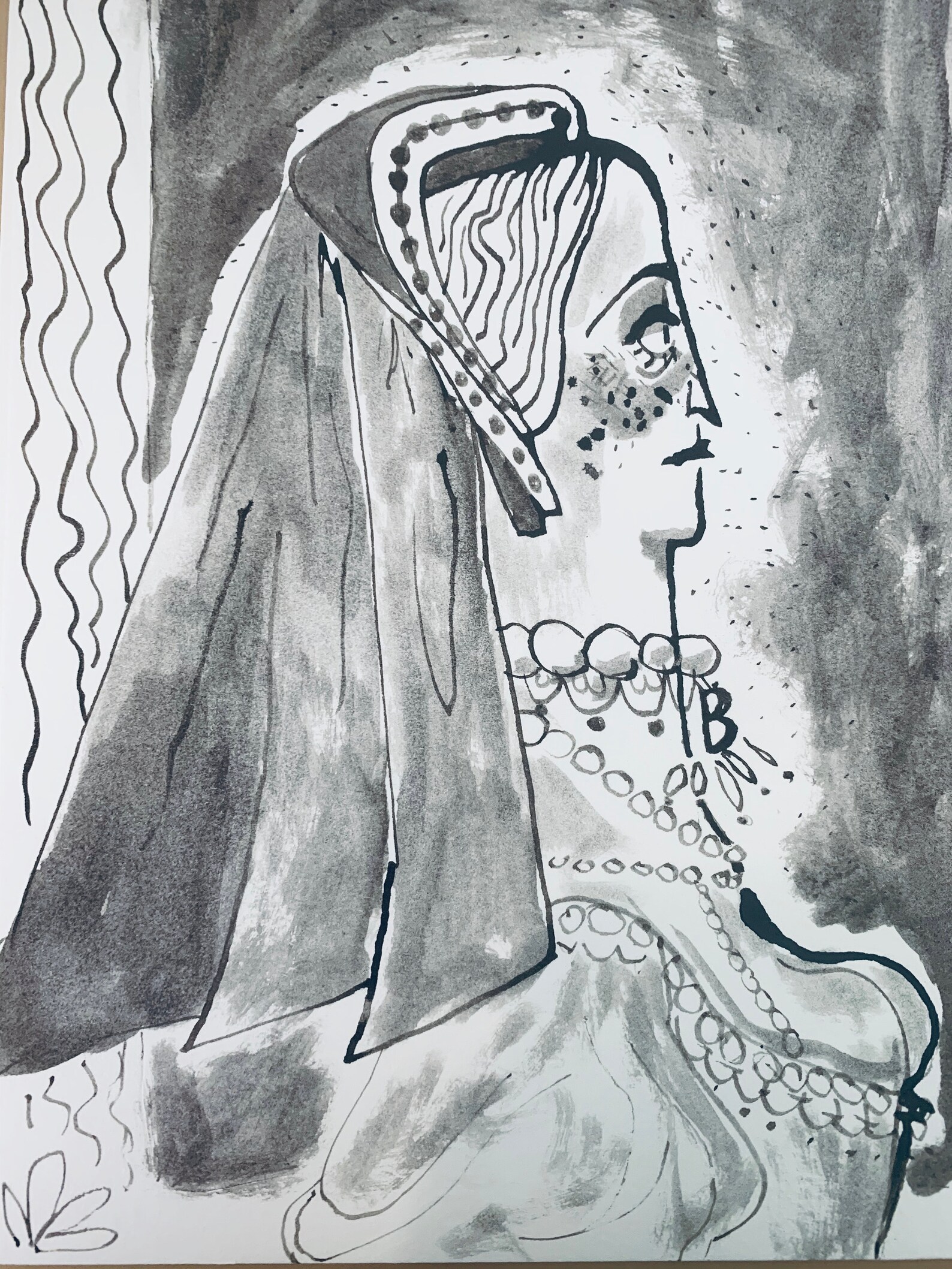 Anne Boleyn Original Ink Drawing Etsy