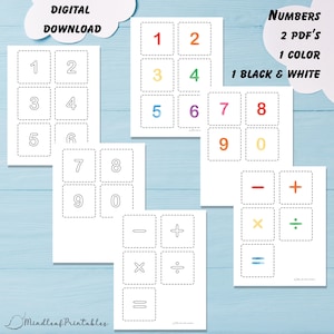 number Flashcards Color Printable | Kids numbers | Modern number Preschool Homeschool classroom number Flashcard | printable number cards