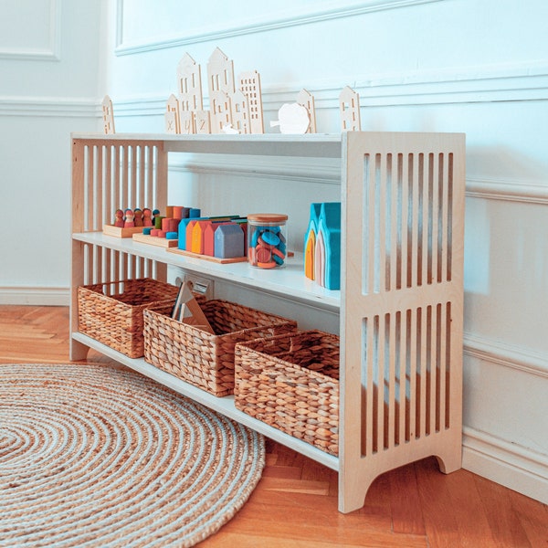 OKI Kinderbücherregal | Japanische Möbel | Spielzeug Regal | Montessori Möbel | Kindermöbel | OKI REG 115cm | Kinder Regal | Kinderzimmer Regal