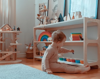 115 cm Childrens bookcase  | Montessori furniture | Mid century bookcase | Plywood furniture I Toy shelf I Nursery Shelf I Wood shelf