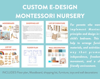 E-design Interior Design | Montessori Room Design | Interior Design Service | Custom Mood Board | Custom e-design | Montessori furniture