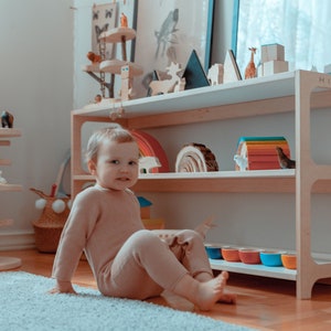 Montessori shelf, Montessori furniture, Childrens bookcase, Mid century bookcase, Toy shelf, Plywood furniture, low bookcase ORIGINAL 45.3 画像 5