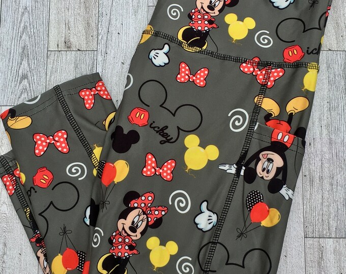 Disneys Mickey Mouse Capri Leggings Etsy