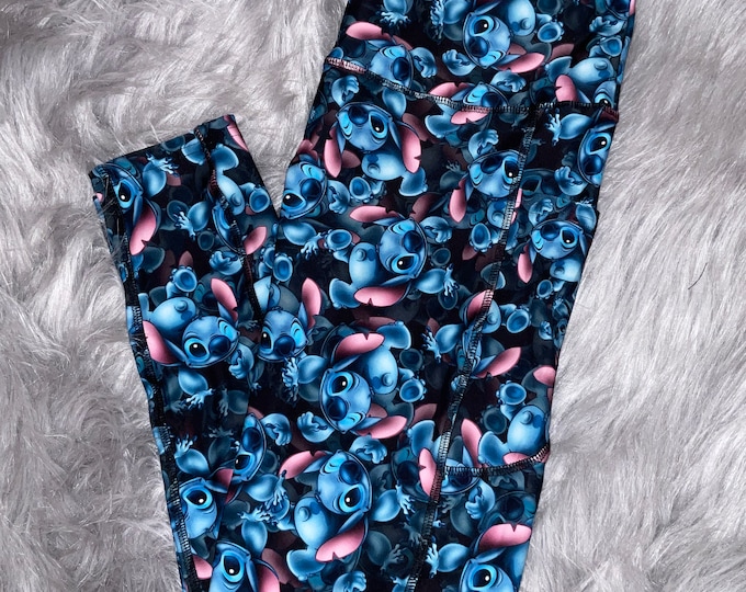 Disneys Stitch Custom Leggings - Etsy