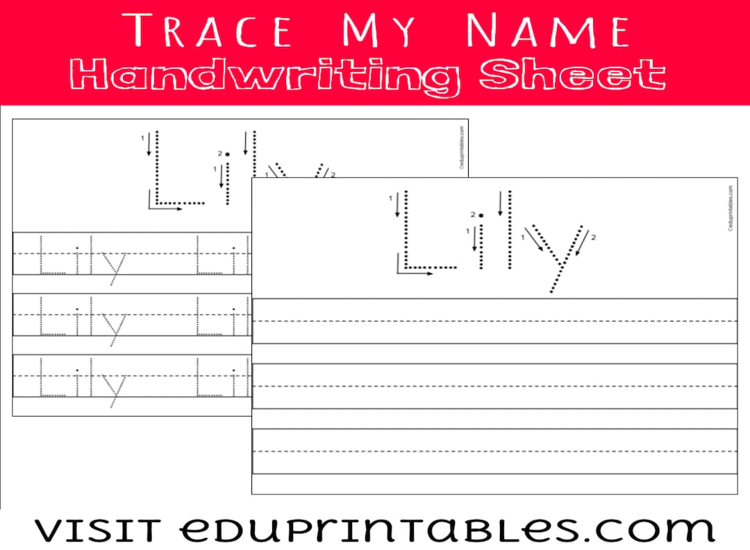 Customized Name Handwriting / Tracing Practice Sheets With Arrows