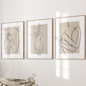 Bedroom Wall Art,One Line Drawing Couple,Beige Bedroom Prints,Grey,Sage Green,Bedroom Decor,Together Is Our Favourite Place To Be,Above Bed