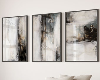 Neutral Abstract Wall Art,Gold.Black,Bedroom Wall Art,Set of 3 Prints,Set of 3 Grey Prints,Neutral Wall Art,Home Decor,Wall Art,Abstract Art