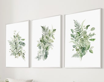 Botanical Prints,Eucalyptus Wall Art,Living Room,Set Of 3 Prints,Bedroom Prints,Plant Art,Flowers,Botanical Wall Art,Home Decor,Gift For Her