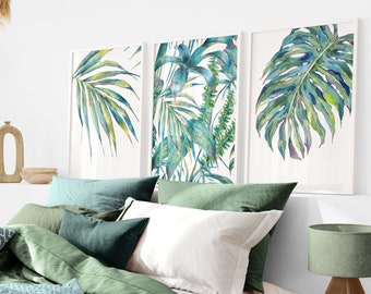 Botanical Leaf Prints,Monstera Plant,Bedroom Prints,Monstera Wall Art,Tropical,Greenery,Botanical Print,Living Room,Kitchen,Bathroom,Home