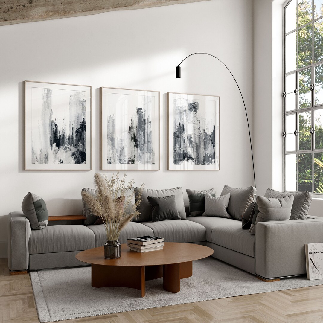 Neutral Abstract Wall Artneutral Artbedroom Wall Decorset Etsy UK