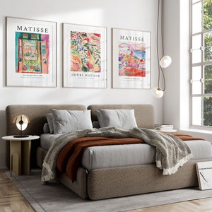 Matisse Print set Of 3,Matisse Wall Art,Mid Century Wall Art,Landscape Art,Bedroom,Living Room,Exhibition Art,Set Of 3 Flower Market Prints image 4