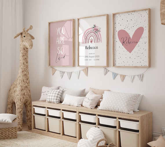 Girls Bedroom Prints nursery Decor set of 3 Prints nursery Prints