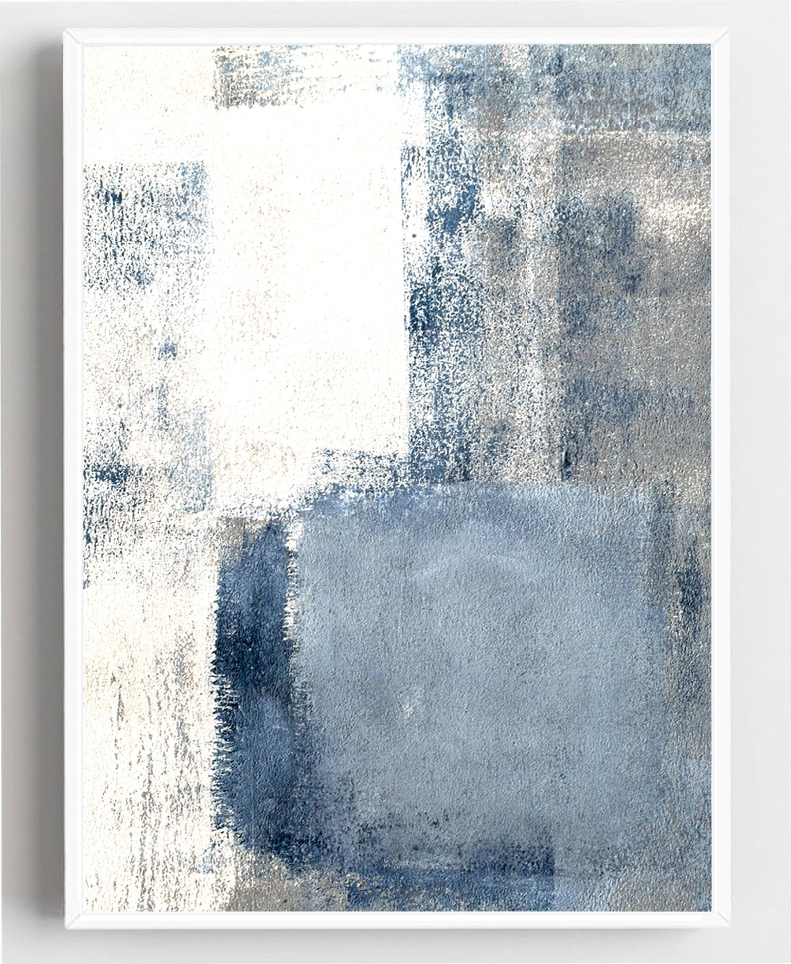 Blue Navy Grey Abstract Wall Art,set of 3 Prints,navy Wall Art,abstract