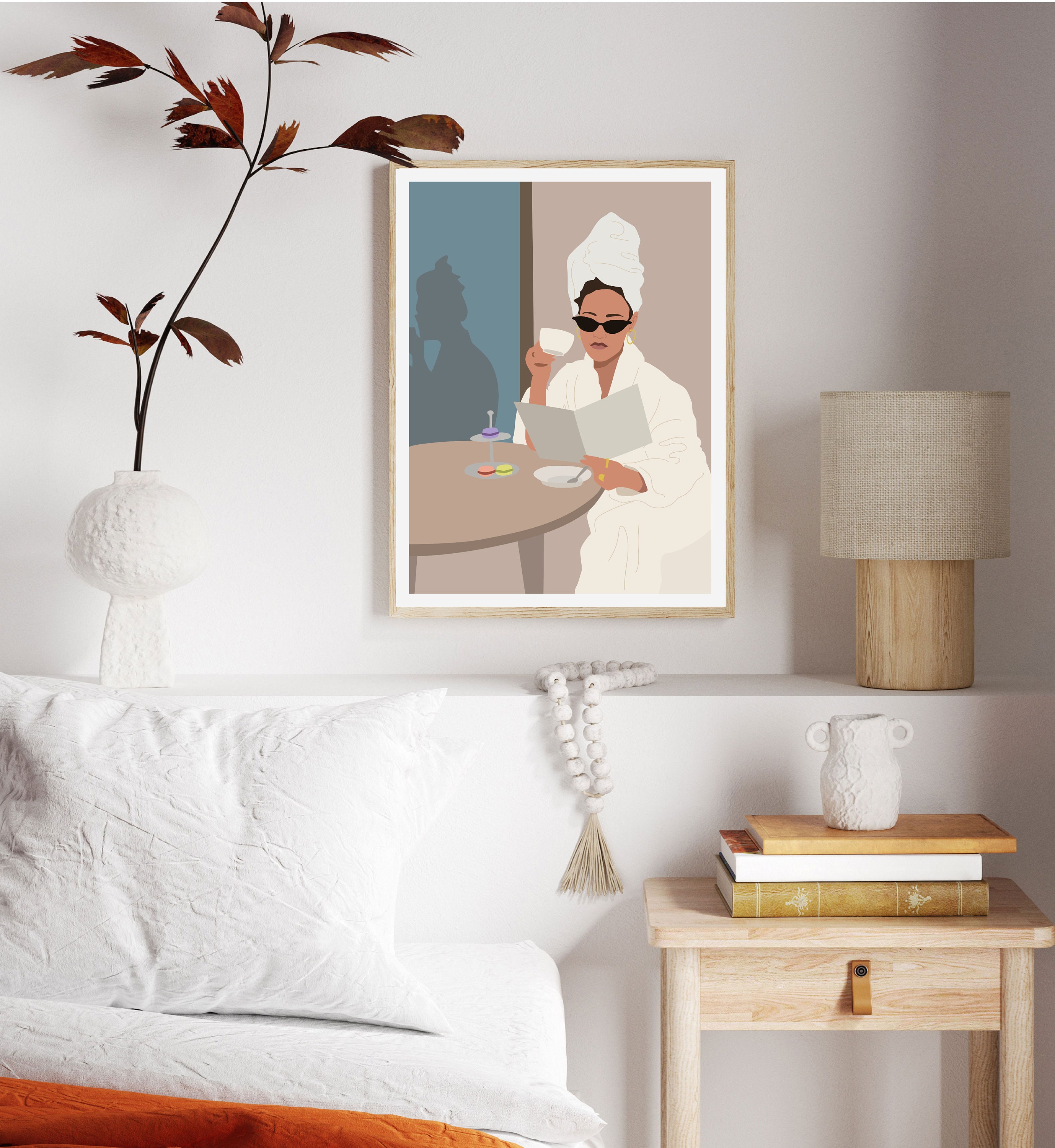 Bathroom Decor Spa Art Boho Girl Art Boho Art Girl Etsy