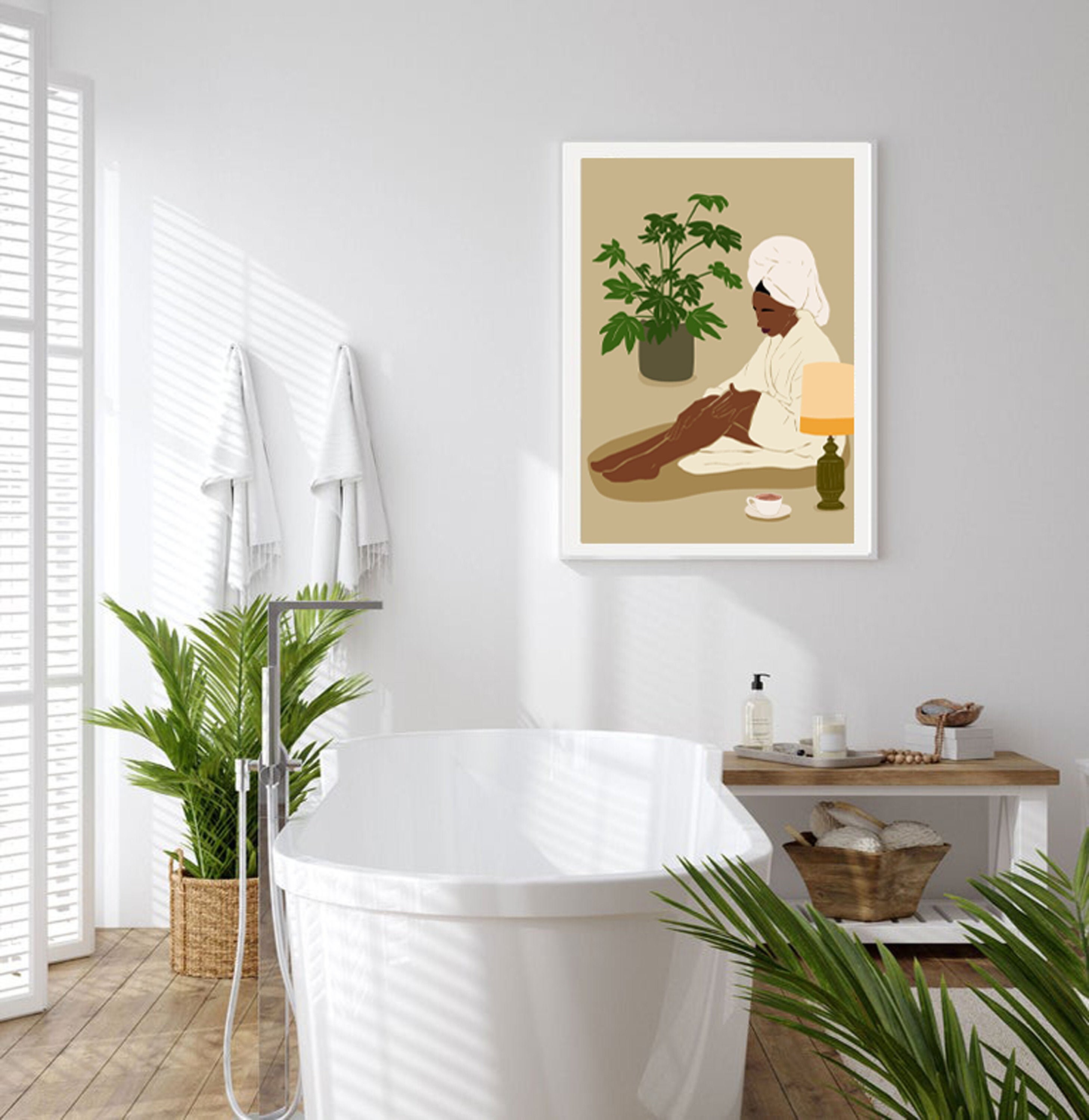 Bathroom Decor Boho Girl Art Bathroom Wall ArtBoho Wall | Etsy