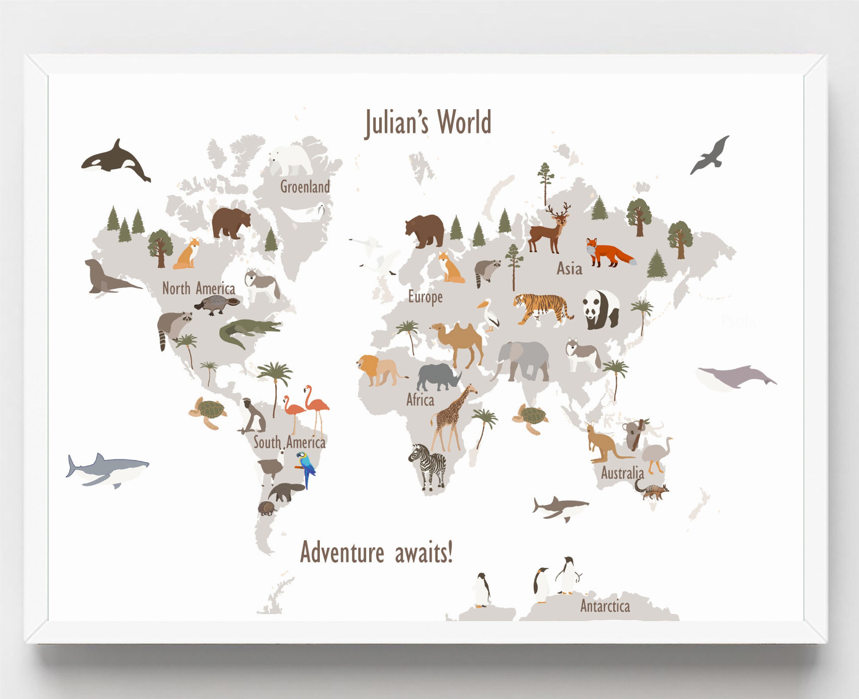 animals around the world map free template ppt premium download 2020