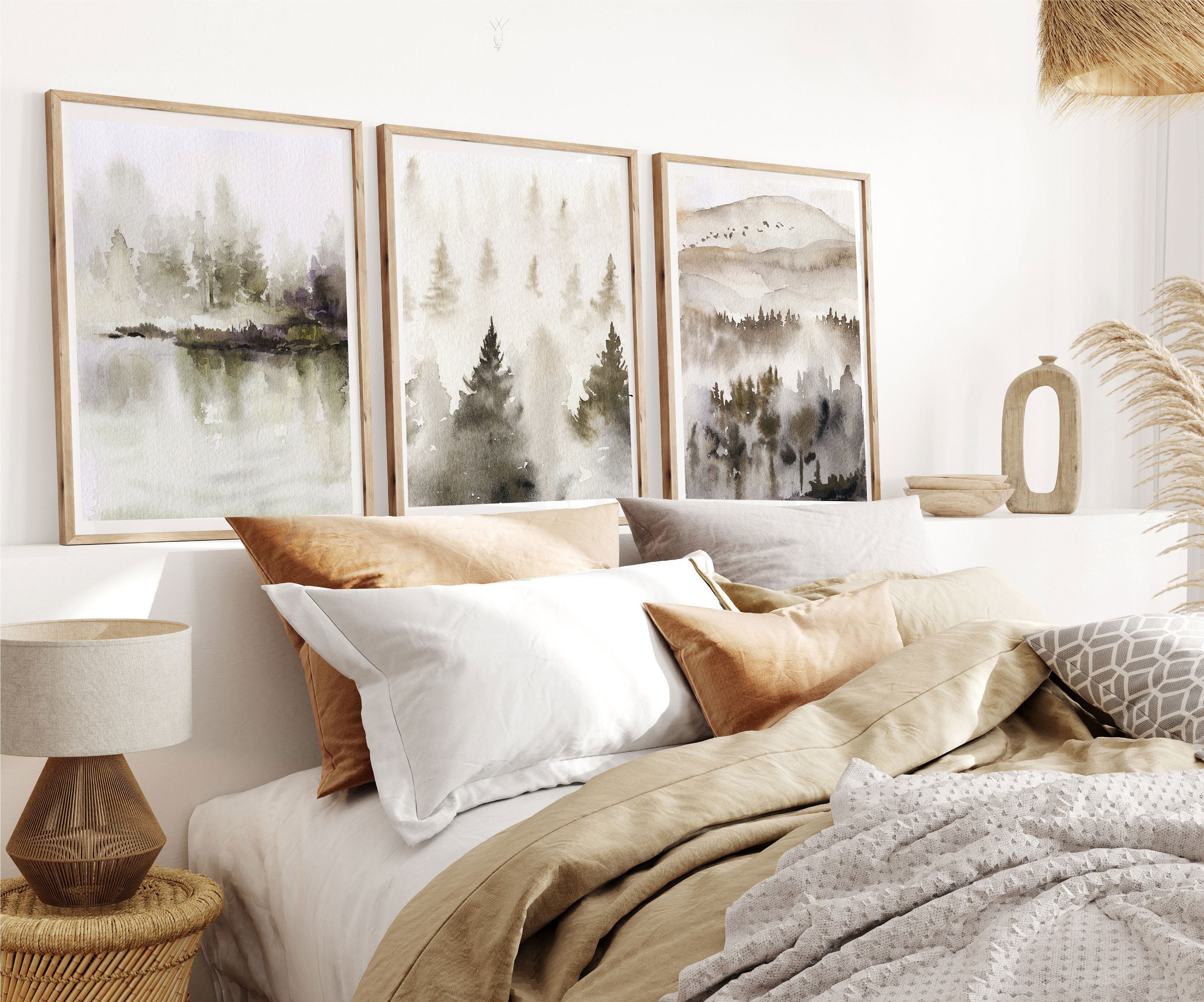 of Art,above Wall Set Etsy Prints,neutral Wall Bed 3 Art,abstract,nature Wall Decor,living Prints,beige Decor,mountain Room Landscape - Art,bedroom