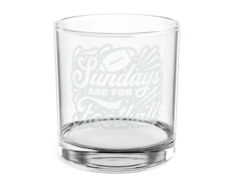 Sundays Are For Football Whiskey Glass | Engraved Rocks Glass