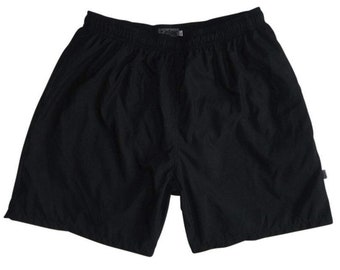 Men's Black Elastic Waist Swim Trunks | 6.5" Inseam | Mesh Liner | Hand Crafted in California
