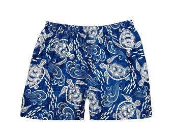 Men's 4.5" "Honu" Elastic Waist Swim Trunks | 100% Natural Cotton | Cali-Made by Xelos Brand