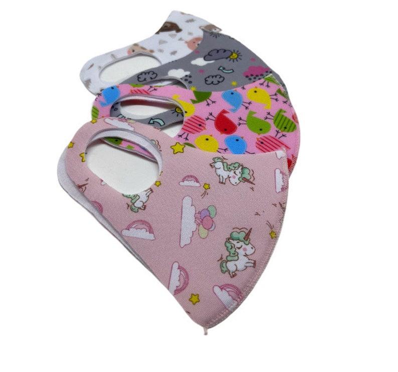 4 Kids Face Masks Girls Face Masks Reusable Stretchable Etsy