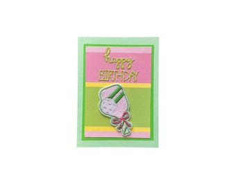 Handmade Pickleball Birthday Card for Woman or Girl