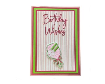 Handmade Pickleball Birthday Card for Woman or Girl, 5x7 Greeting