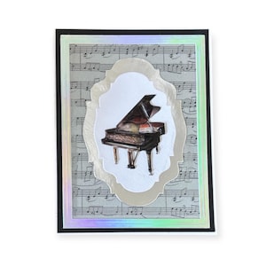 Piano Blank Note Card, Greeting Card For Piano Player, Thank You Card for Piano Teacher, Grand Piano Card for Man or Woman Concert Pianist