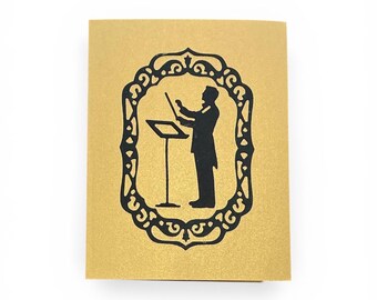 Orchestra Conductor Note Card: Handmade Music Birthday or Thank You Card