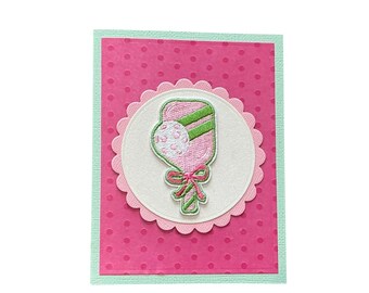 Handmade Pickleball Blank Note Card for Woman or Girl