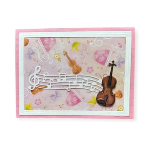 Violin Note Card: Handmade Musical Instrument Greeting Card