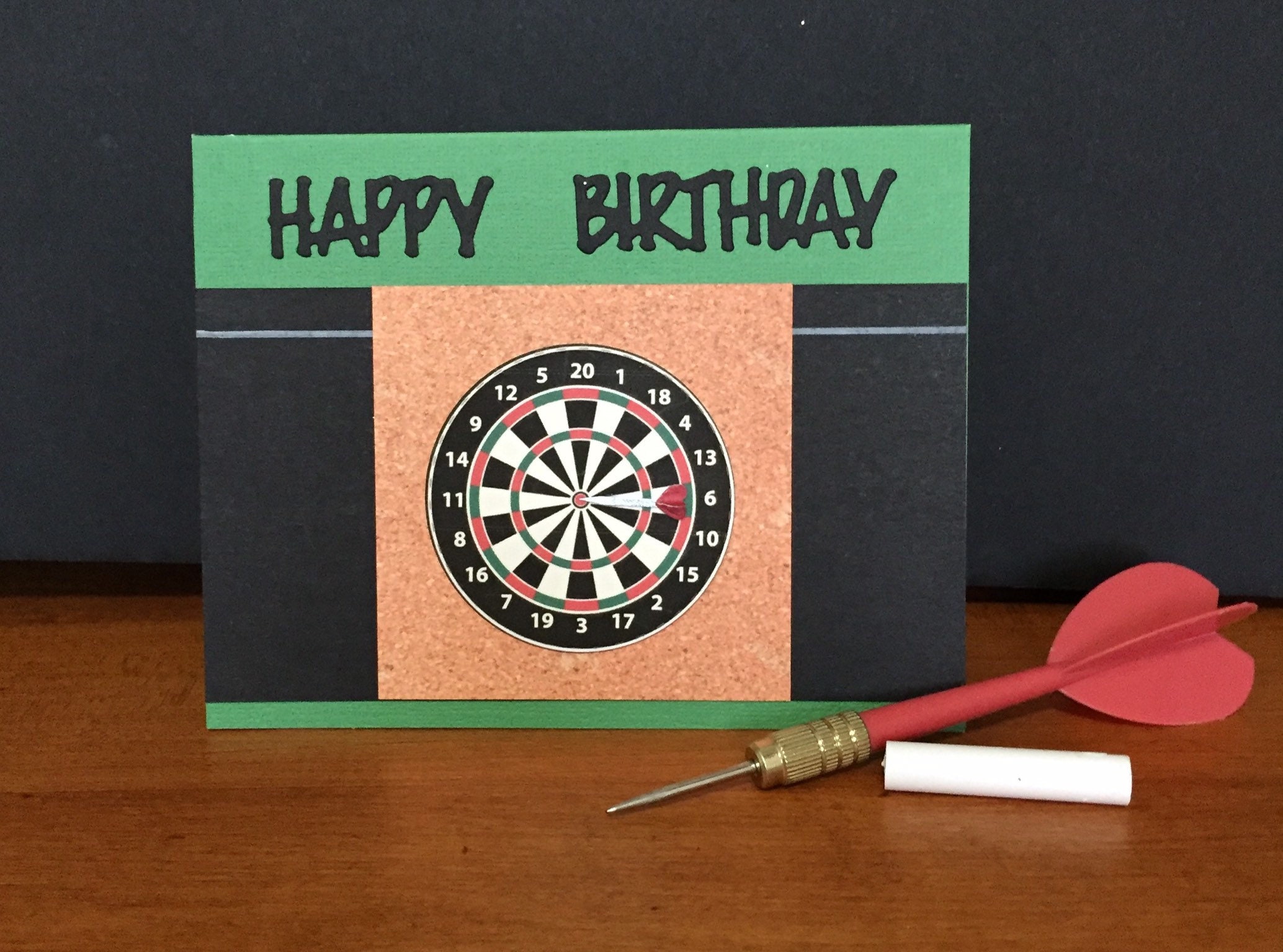 Dart Board Birthday Card Handmade Sports Greeting Card Etsy
