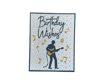 Electric Guitar Player Birthday Card: Music Theme Greeting Rock Musician