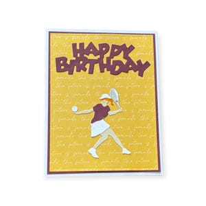 Tennis Birthday Card: Handmade Sports Greeting for Her