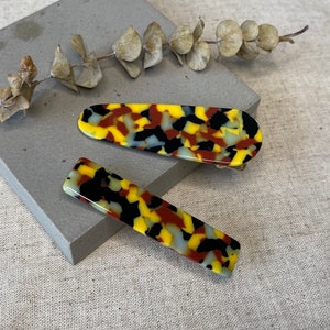Terrazzo Pattern Hair Clip Set, Tortoise Shell Hair Barrette Set, Multi Color Acrylic Hair Clip, Kids Hair Accessories, Color Snap Clips