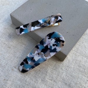 Terrazzo Pattern Hair Clip Set, Tortoise Shell Hair Barrette Set, Colorful Acrylic Hair Clip, Kids Hair Accessories, Snap Clip, Gift for Her