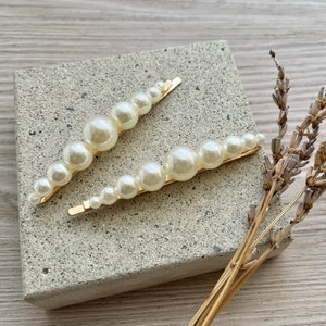 Pearl Hair Pin Duo, Pearl Bobby Pins, Elegant Bridal Hair Accessories, Bridesmaids Gift, Her Birthday Gift, Pearl Hair Slides, Gift for Hers
