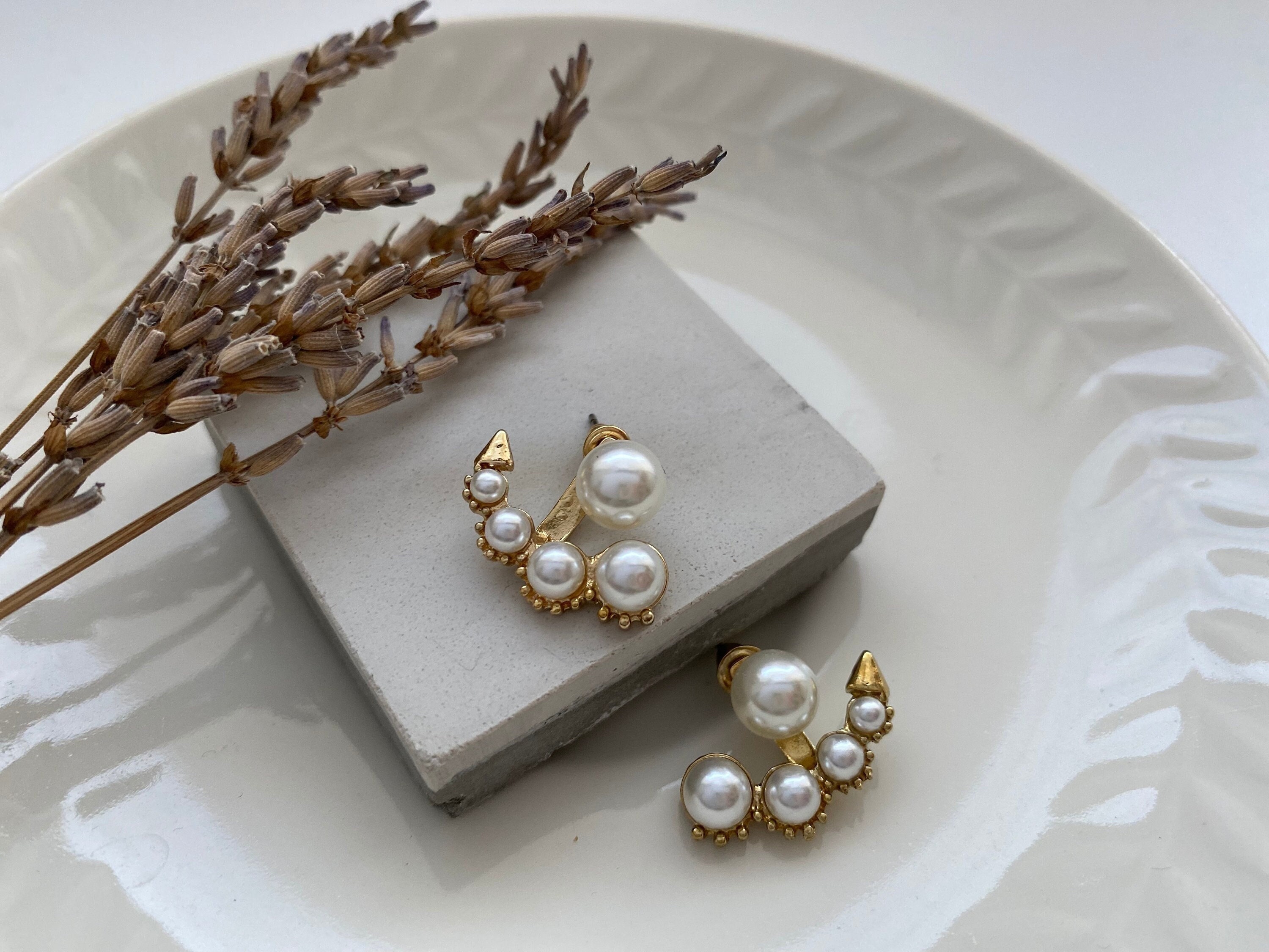 Cuelga pendientes de oreja de pera de agua dulce, pendientes de perlas  delicadas, perlas de oreja 925 plata de ley, regalo de dama de honor -   México