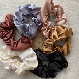Multi-Color Satin Hair Scrunchy, Hair Scrunchies, Scrunchie Ties, Fluffy Hair Ties, Daily Causal Hair Accessories