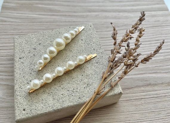 Pearl Hair Pin Duo, Pearl Bobby Pins, Elegant Bridal Hair 