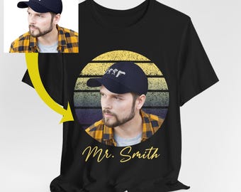 Custom Portrait T-shirt, Personalized Photo Shirt, Sunset Design