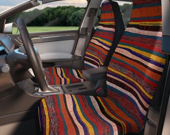 Faux vintage rug, Boho Car Seat Covers, Faux Moroccan rug, car accessory , car interior design, gift for rugs lovers, Faux rug design print