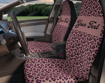 Pink leopard print car seat covers online