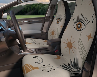 Boho Eye Car Seat Covers, Celestial seat cover for car, universal seat covers, Car Seat Protector, Bohemian car decor, front car 1pair, gift
