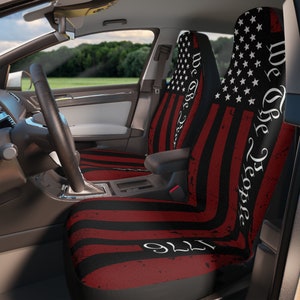 We the people car seat cover, Vintage USA Flag seat, seat cover for car, 1776 US Flag car accessory, patriotic flag, vintage American flag